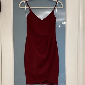 Lulu's Burgundy Spaghetti Strap Mini Dress